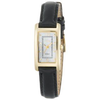   INDIGLO� Black Leather Strap Dress Watch Watches 