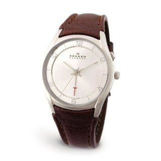 watch display on website skagen men s alarm function leather watch 