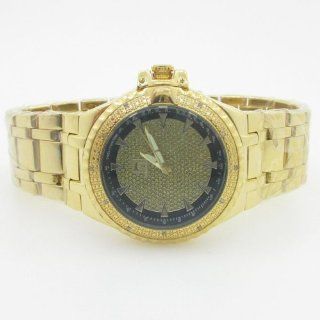 Techno Master Mens Yellow Gold Diamond Watch Watches 