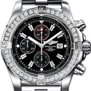 Breitling Super Avenger watch 3.2 carats diamond bezel   black dial 
