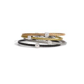 Charriol Nautical Cable Diamond Station Bracelet Jewelry  