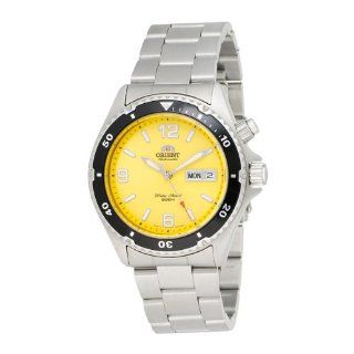 Orient Mens CEM65001YW Mako Yellow Dial Automatic Dive Watch Watches 