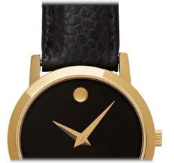 Movado Womens 605655 Museum Classic Swiss Quartz Leather Strap Watch 