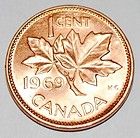 1969 1 Cent Canada Copper Nice Uncirculated Canadian Penny