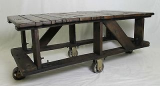 Vintage Industrial Style Factory Machine Age Coffee Table Reclaimed 