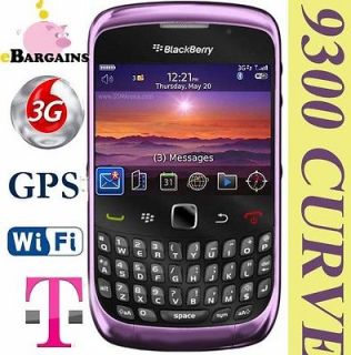 NEW Purple RIM Blackberry 9300 Curve 3G Cell Phone 4 T Mobile No 