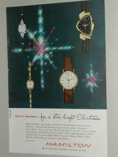 1958 Hamilton Watch ad, Wristwatch VENTURA I, Druscilla