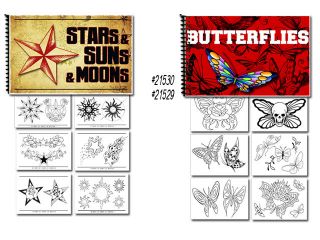 Tattoo Flash Art Books Stars Sun Moon and Butterflies