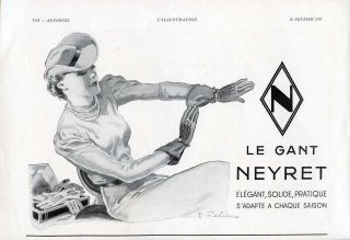 1937   Gants NEYRET Gloves, French Ad Fabiano