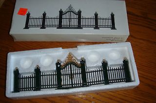   56 HERITAGE VILLAGE WROUGHT IRON GATE & FENCE SET of 9 PIECES  NEW
