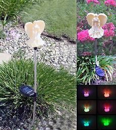 One Solar Power Angel Multi Color Changing Garden Yard Decor Stake 