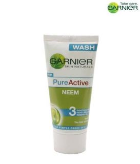 Garnier Pure Active Neem Face Wash 50ml for pimple pron skin fights 