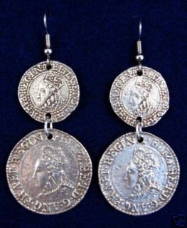 Pirate Jewelry Buckaneer Elizabethan coin Earrings SCA