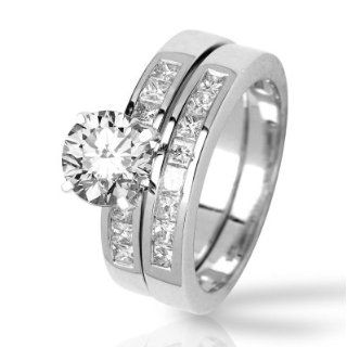 Classic Princess Cut Diamond Wedding Set (ring Only) with 