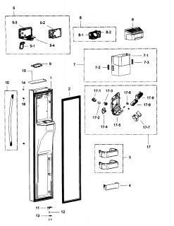 SAMSUNG Refrigerator Right door Parts  Model RSG307AABP/XAA 0001 