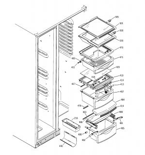 GE PROFILE Refrigerator m series Freezer shelves Parts  Model 