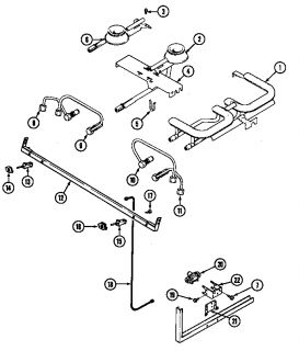 JENN AIR Slide in range Burner/manifold assembly  Parts  Model 