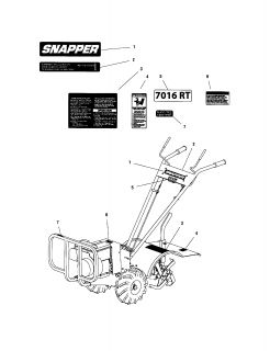 SNAPPER Rear tine tiller Hiller/furrower attachmen  Parts  Model 