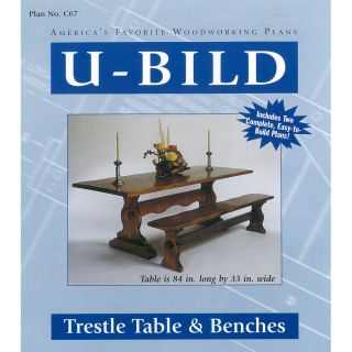 Shop U Bild Trestle Table and Benches Woodworking Plan at Lowes