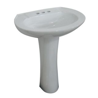 Shop AquaSource White Complete Pedestal Sink at Lowes