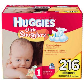Huggies 216 Ct Little Snugglers Diapers   Size 1