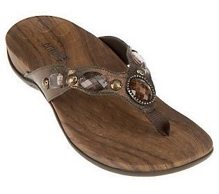 Orthaheel Carla Orthotic Thong Sandals w/ Jewel Detail — 