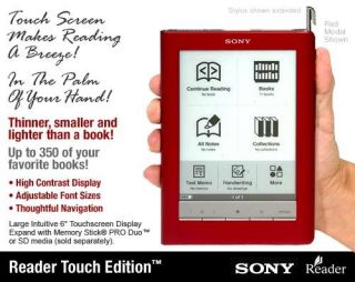 Sony PRS 600RC Touch Edition E Book Reader and Sony Case Logic PRSACC 