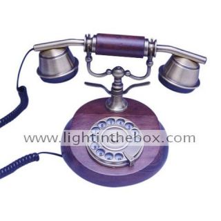 Rotary Dial Desk Phone Silver, 24.6 X 14.6 X 26.3 (FGDH017)   USD $ 26 