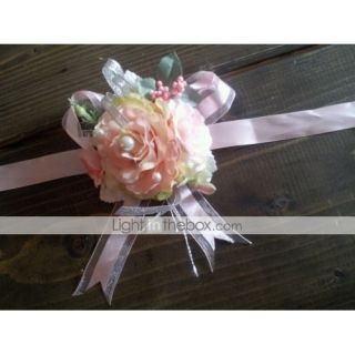 elegant blek rosa silke rose med chiffon dekorasjon bryllup / brude 