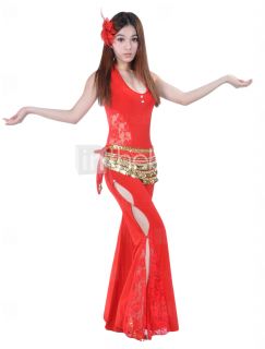 Crystal Cotton With Lace Belly Dance Dancewear Outfit For Ladies   USD 