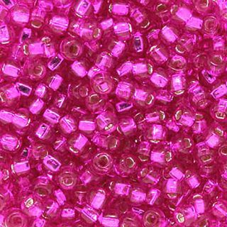 3mm zilver bekleed transparante schokkende fuchsia ronde zaad kraal 