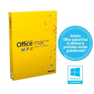 Office Mac 2011 Famille et Etudiant contient Word, Excel et PowerPoint 