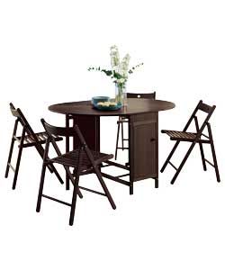 Buy Butterfly Set Oval Dining Table and 4 Chairs   Chocolate at Argos 