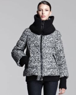 Tweed Print Puffer Jacket   