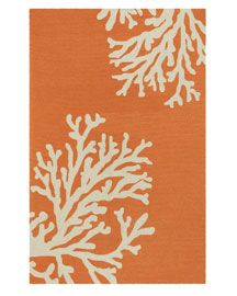 Orange Bay Coral Indoor/Outdoor Rug   The Horchow Collection