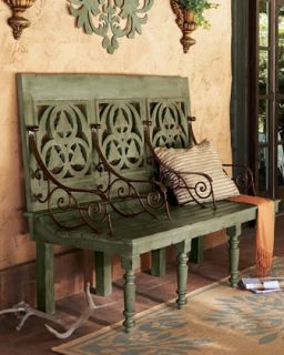 Distressed Three Seat Bench   The Horchow Collection
