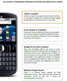 Les bonnes affaires du destockage ACER   Smartphone beTouch E130 Noir 