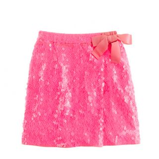 Girls sequin faux wrap skirt   solids   Girls skirts   J.Crew