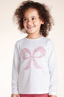 Pure Cotton Cat Bow T Shirt   Marks & Spencer 