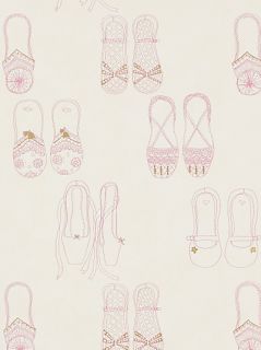 Buy Harlequin Wallpaper, Twinkle Toes 70810, Pink / Cream / Gold 