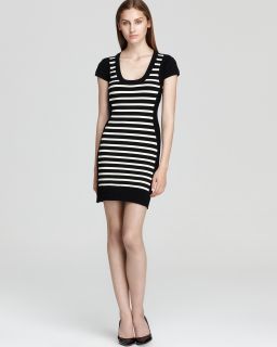French Connection Stripe Dress   Dani Crepe Cap Sleeve  Bloomingdale 