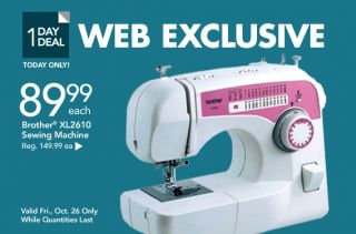 One Day Deal 89.99 Brother XL2610 Sewing Machine