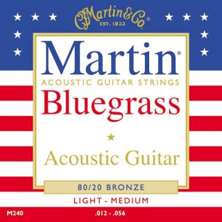 Martin M240 80/20 Bronze Round Wound Bluegrass Medium Light Acoustic 
