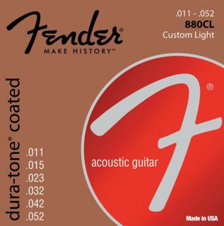 Fender 880CL Coated 80/20 Bronze Acoustic Guitar Strings   Custom 