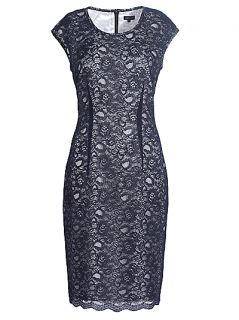 Buy Jaeger Lace Overlay Shift Dress, Navy online at JohnLewis 