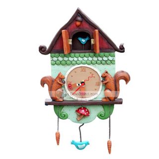 Wholesale Cartoon Squirrel Pattern Home Decoration Parlour Wall Clock 