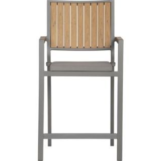 Alfresco Natural Barstool with Sunbrella® Graphite Cushion Available 