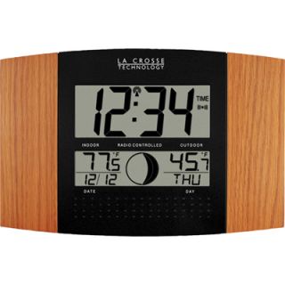 La Crosse Technology WS 8117U IT OAK Atomic Digital Wall Clock 