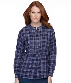 Pin Tucked Comfort Shirt, Flannel Button Front   at L.L 