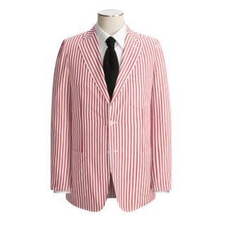 Isaia Patch Pocket Sport Coat (For Men) in Red/White Stripe